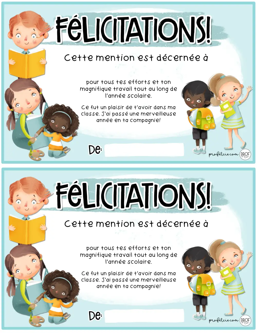 Diplômes et étiquettes pour la fin d'année *À personnaliser (pour tous) – Image 2