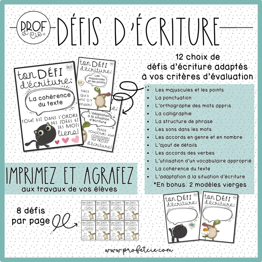 Les défis d'écriture à agrafer (pour tous les cycles) - Image 3