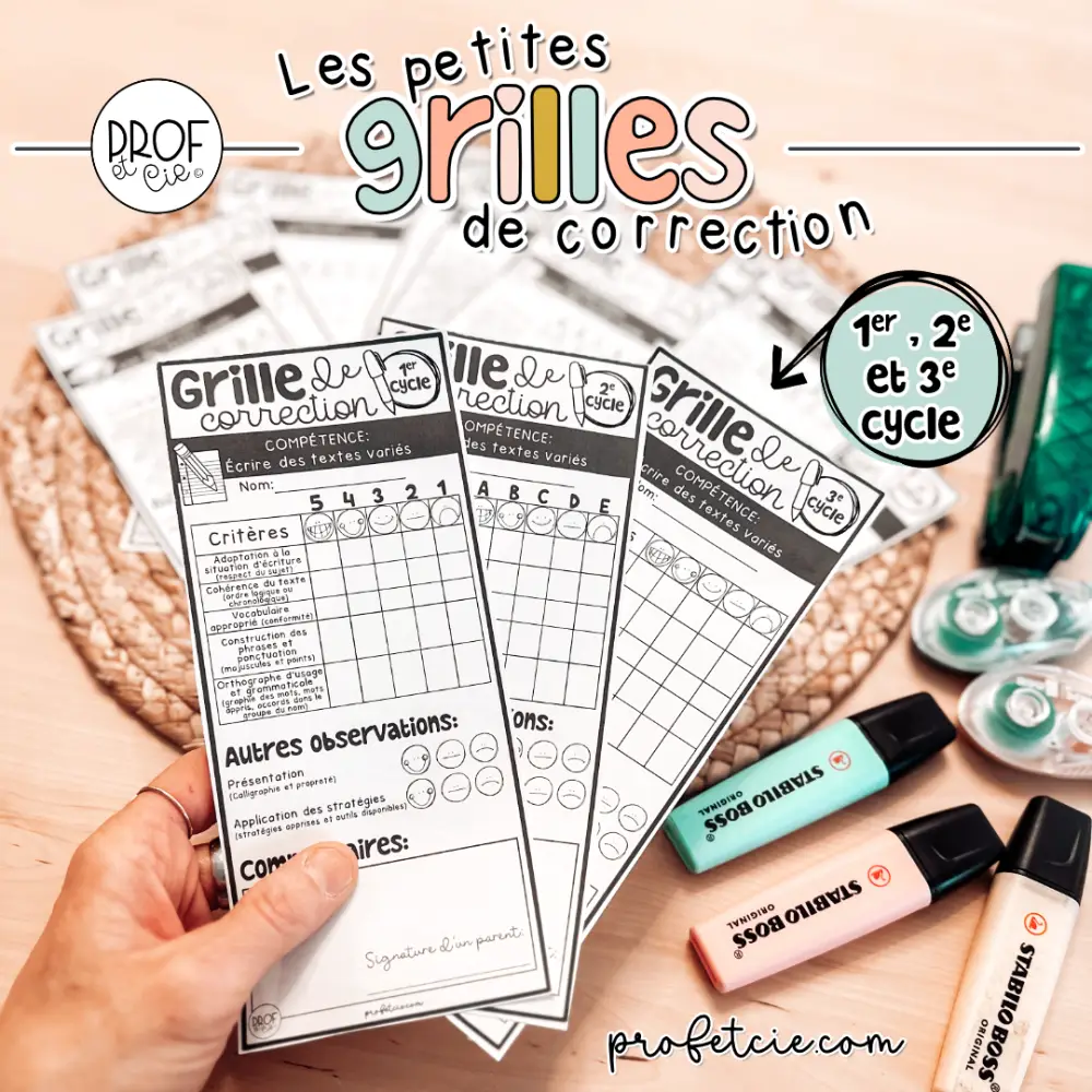 Grilles de correction en français (3e cycle) *Lire et écrire – Image 2