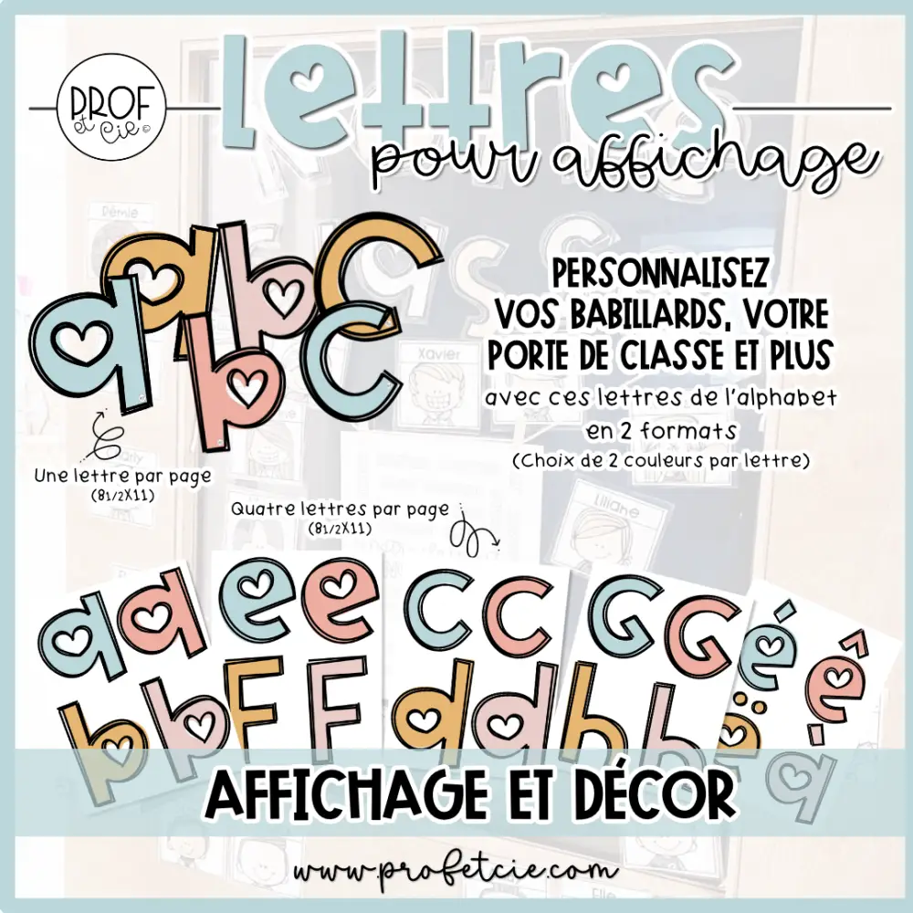 Lettres pour affichage décoratif (Alphabet complet) 2 formats – Image 2