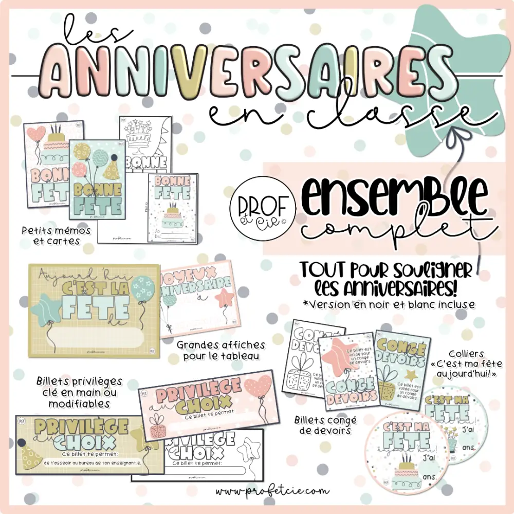 Les anniversaires en classe (ensemble complet) pour tous – Image 2