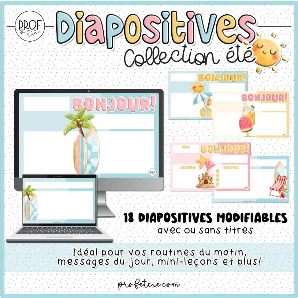 Diapositives modifiables (Collection été) – Image 3