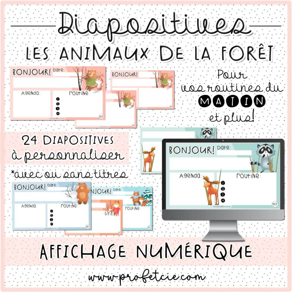 Diapositives à personnaliser *Les animaux de la forêt - Image 3