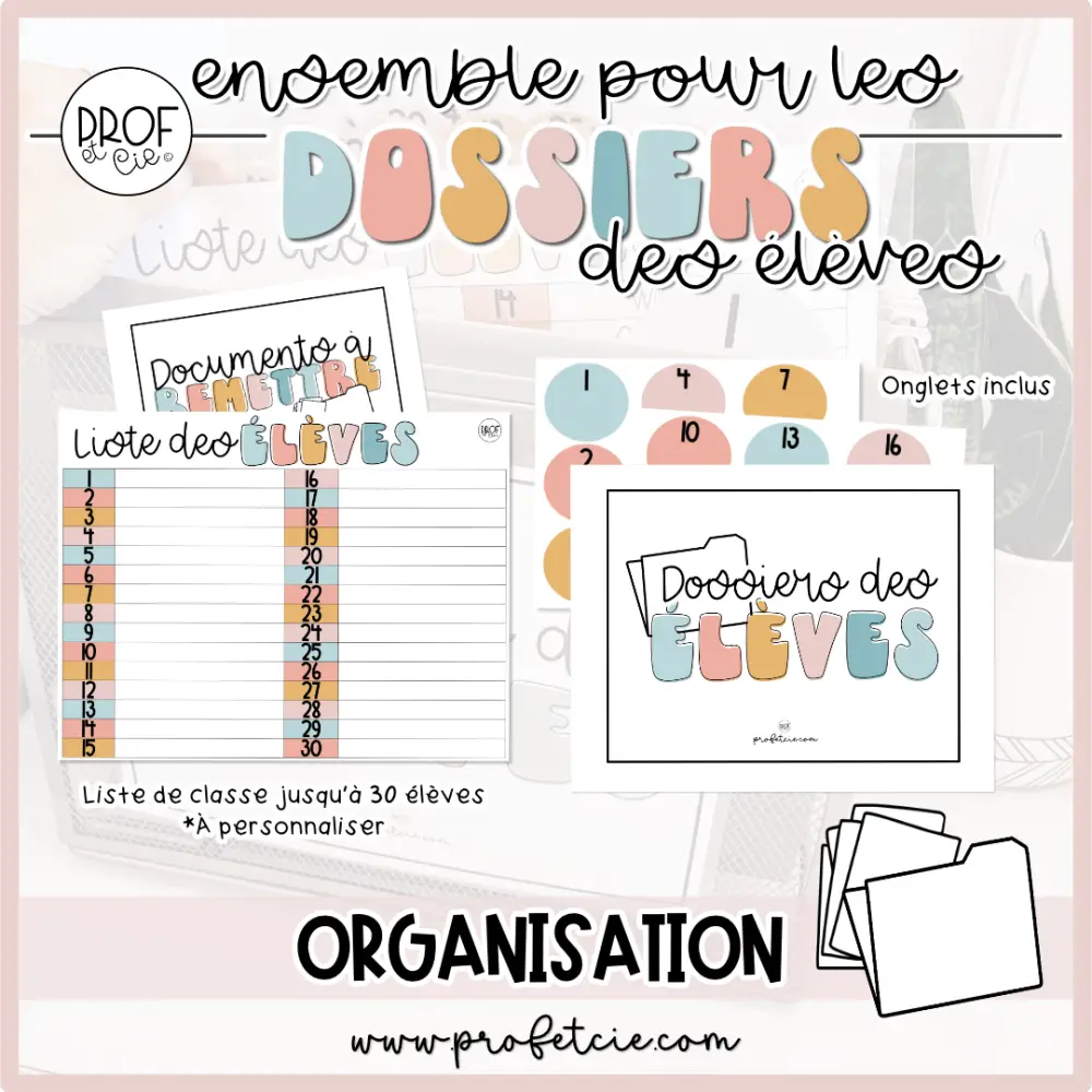 Ensemble pour les dossiers des élèves (organisation) – Image 2