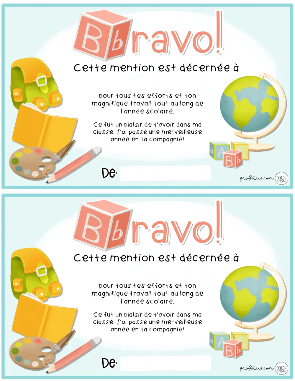 Diplômes et étiquettes pour la fin d'année *À personnaliser (pour tous) – Image 4