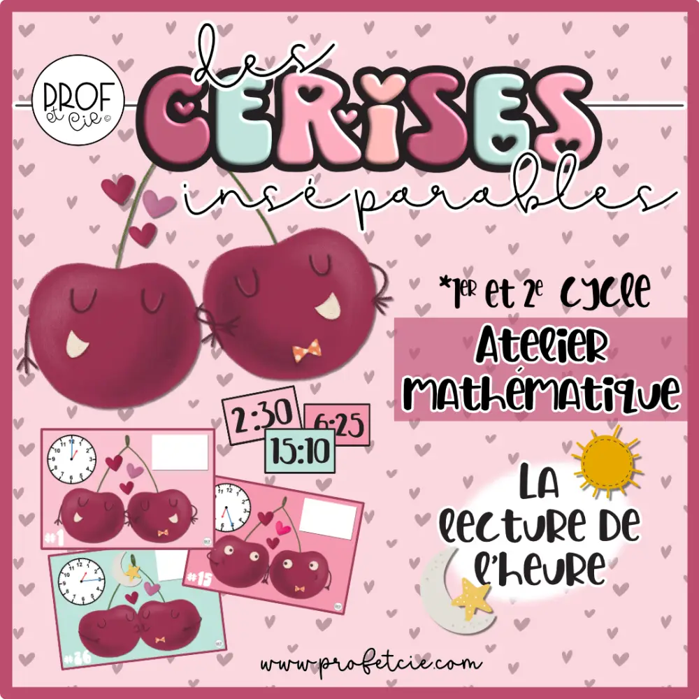 Des cerises inséparables (La lecture de l'heure) 1er et 2e cycle – Image 2