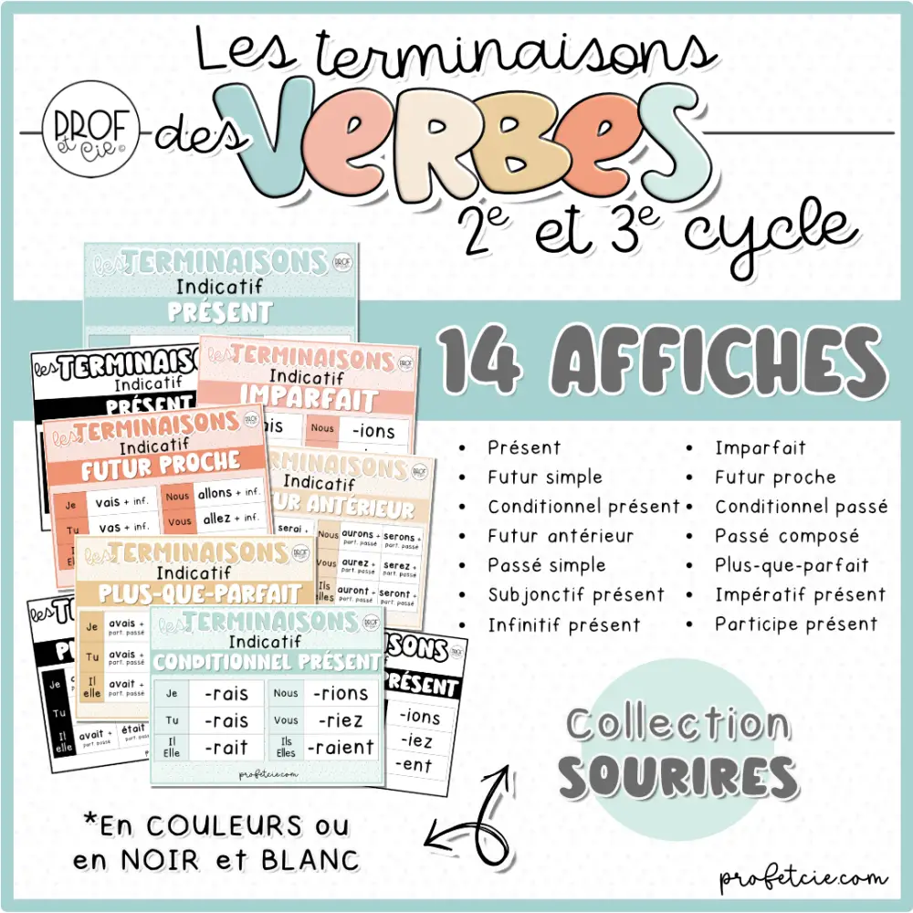 Les terminaisons des verbes au 2e et 3e cycle (Collection Sourires) – Image 2