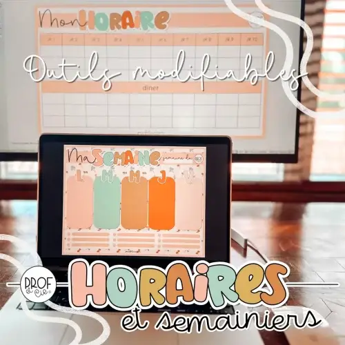 Horaires et semaines modifiables - Prof et cie