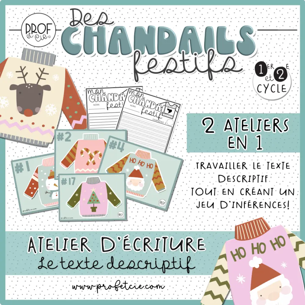 Ensemble "Des chandails festifs 1" (jeu interactif et atelier) 1er cycle - Image 2