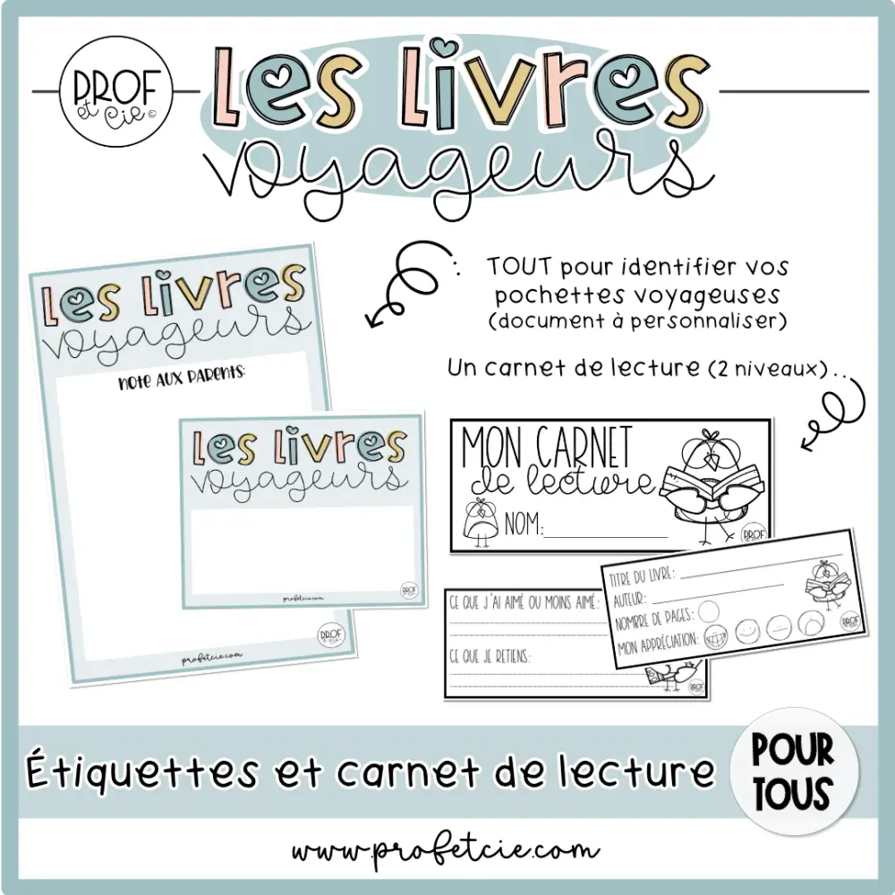 Les livres voyageurs (Étiquettes et carnet de lecture) - Image 2