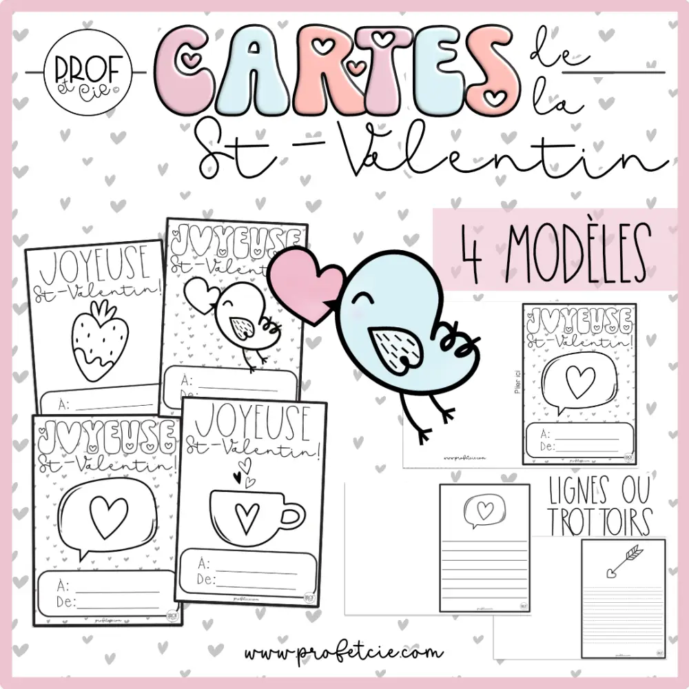 Cartes de la St-Valentin à colorier  (pour tous) - Image 2