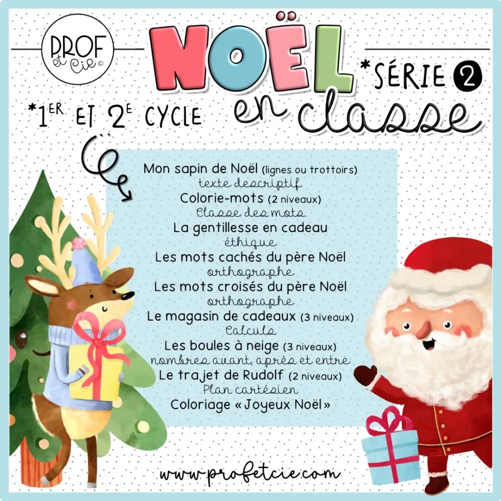 Noël en classe *Série 2 (9 activités amusantes) 1er et 2e cycle – Image 3