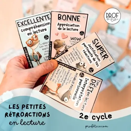 Les petites rétroactions en lecture - 2e cycle - Prof et cie