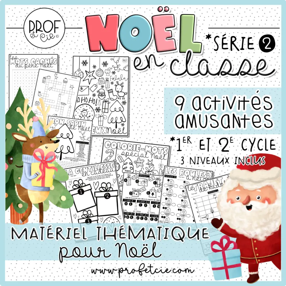 Noël en classe *Série 2 (9 activités amusantes) 1er et 2e cycle – Image 2