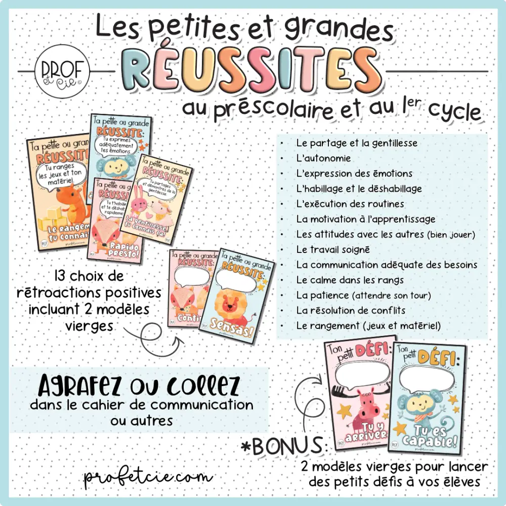 Les petites et grandes réussites (préscolaire et 1er cycle) – Image 3