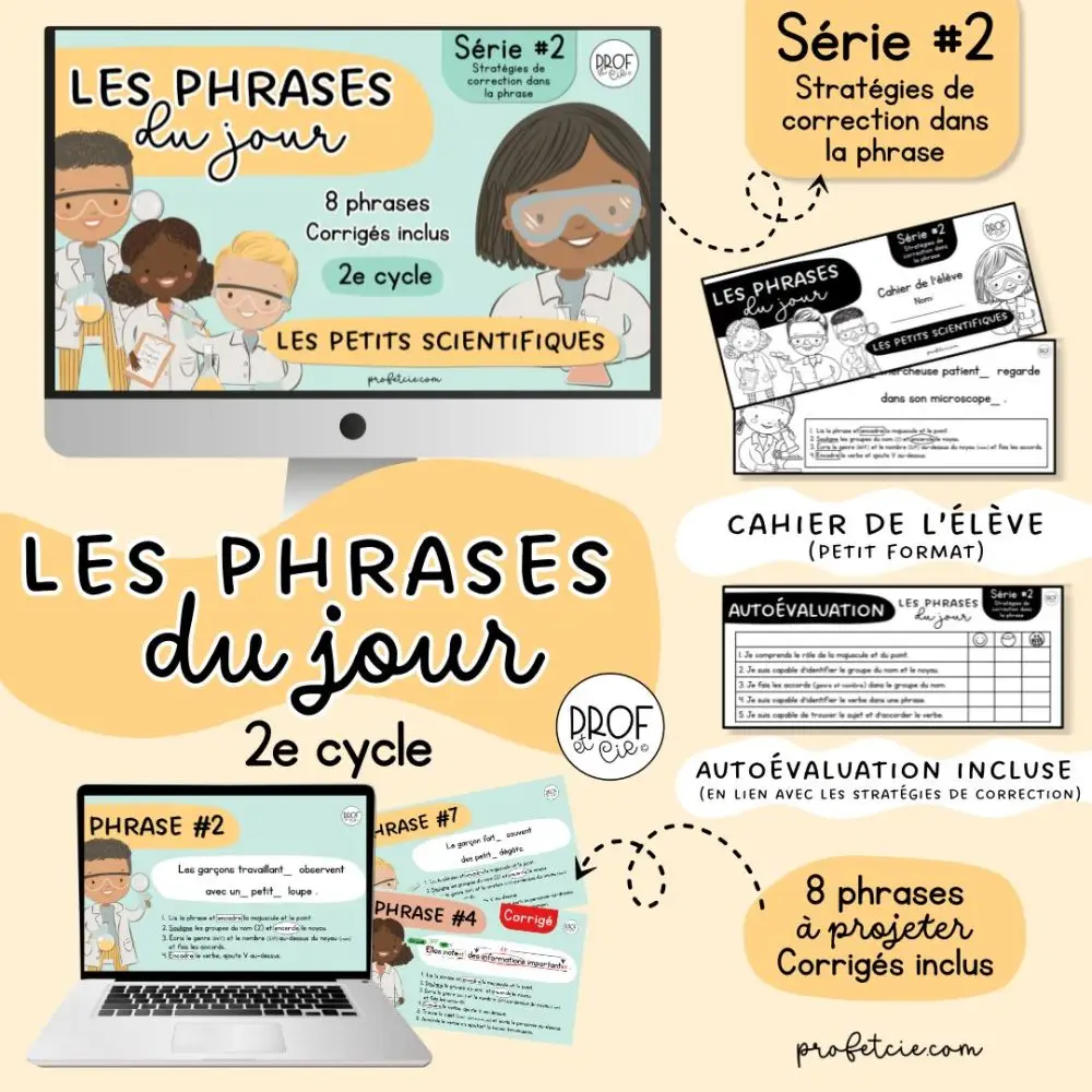 Les phrases du jour Série #2 (Les petits scientifiques) 2e cycle – Image 2