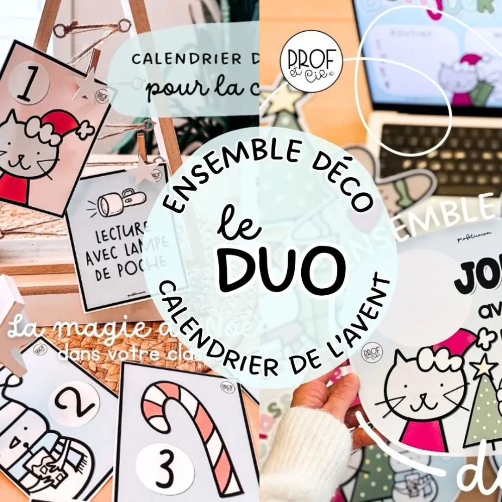 DUO: Ensemble DÉCO de Noël et calendrier de l'avent pour la classe (Pour tous)